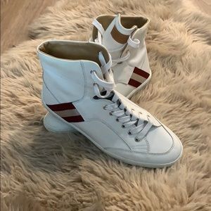 BALLY white hi-top sneakers